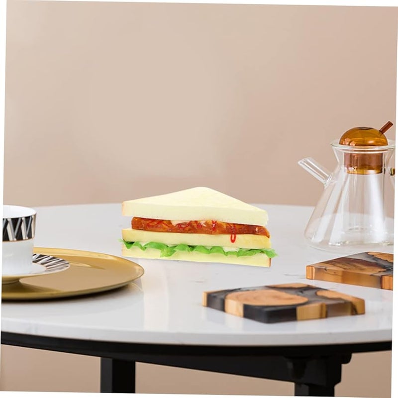 Hootnee 2pcs Fake Squishy Bread Sandwich Models Kitchen Decor Photo Props Teaching Aids - Image 4